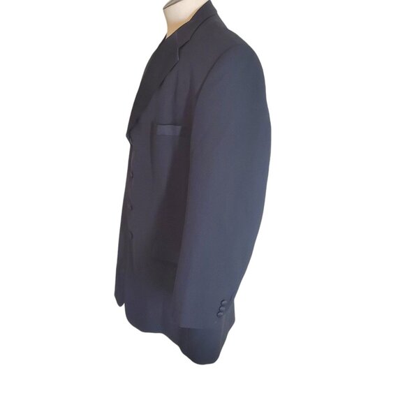 Stacey Adams Men's 4 Button Suit Coat Sport Coat Tuxedo Jacket Black Sz 52R - Picture 2 of 8